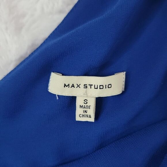 Max Studio Women's Layered Ruffle Sheer Top Blue Size Small - Picture 8 of 8